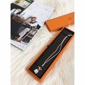 Hermes birkin Silver Necklace